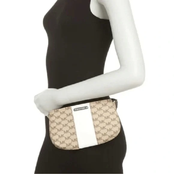 Michael Kors Tan and White Women's Belt Fanny Bag SM Size - Picture 2 of 8